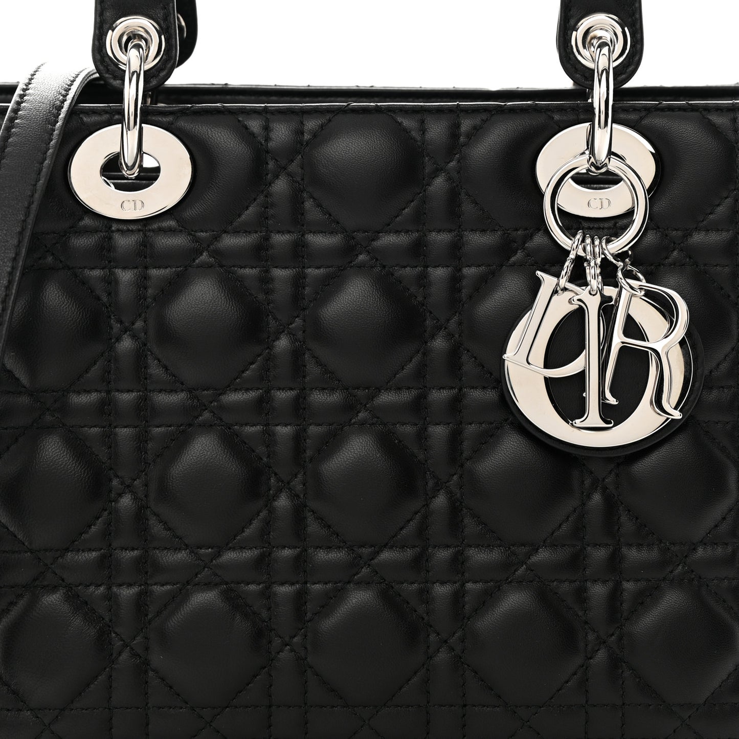 Lambskin Cannage Medium Lady Dior Black