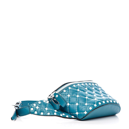 Valentino Garavani Lambskin Free Rockstud Spike Belt Bag 85 Cerulean 4 of 9
