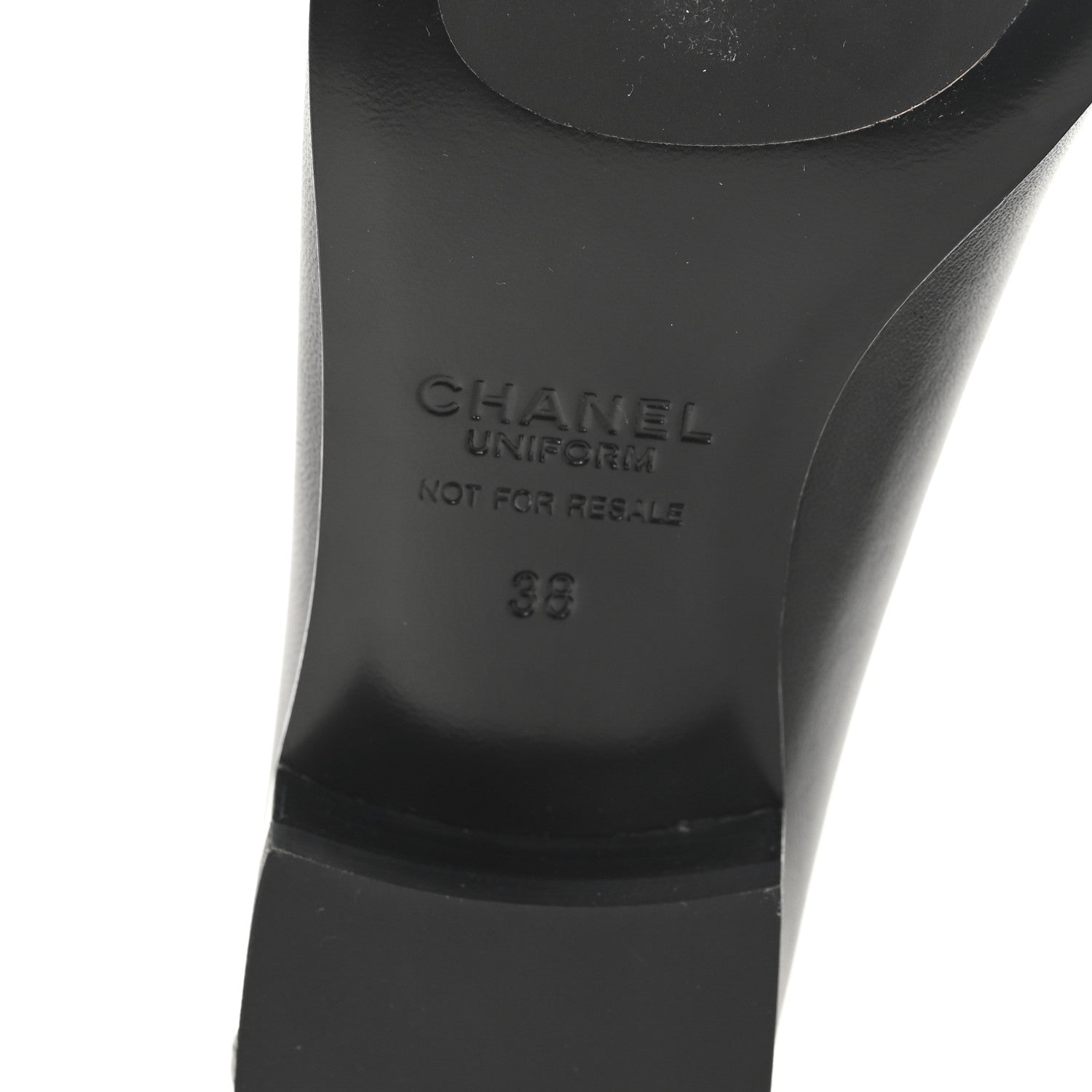 Chanel Calfskin Womens Stitched CC Loafers 38 Black 7 of 10