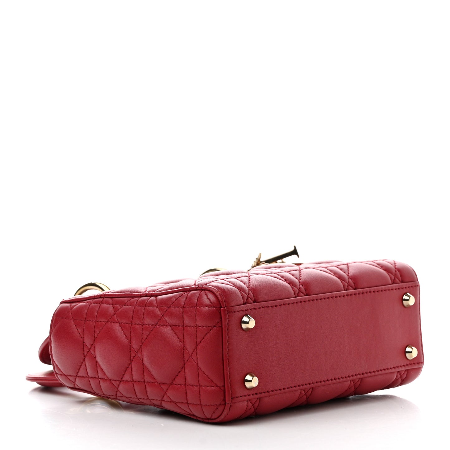 Lambskin Cannage Mini Lady Dior Burgundy