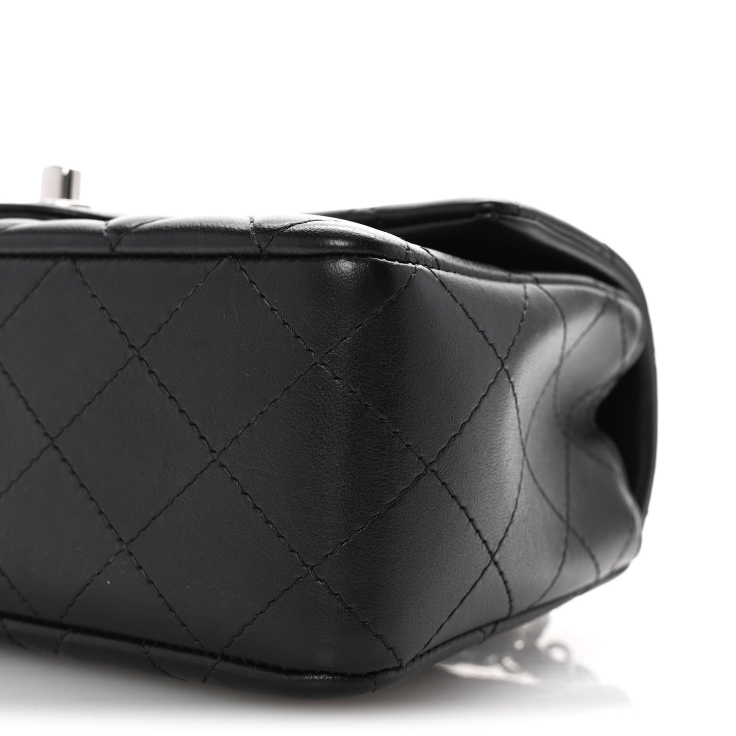 Lambskin Quilted Mini Rectangular Flap Black