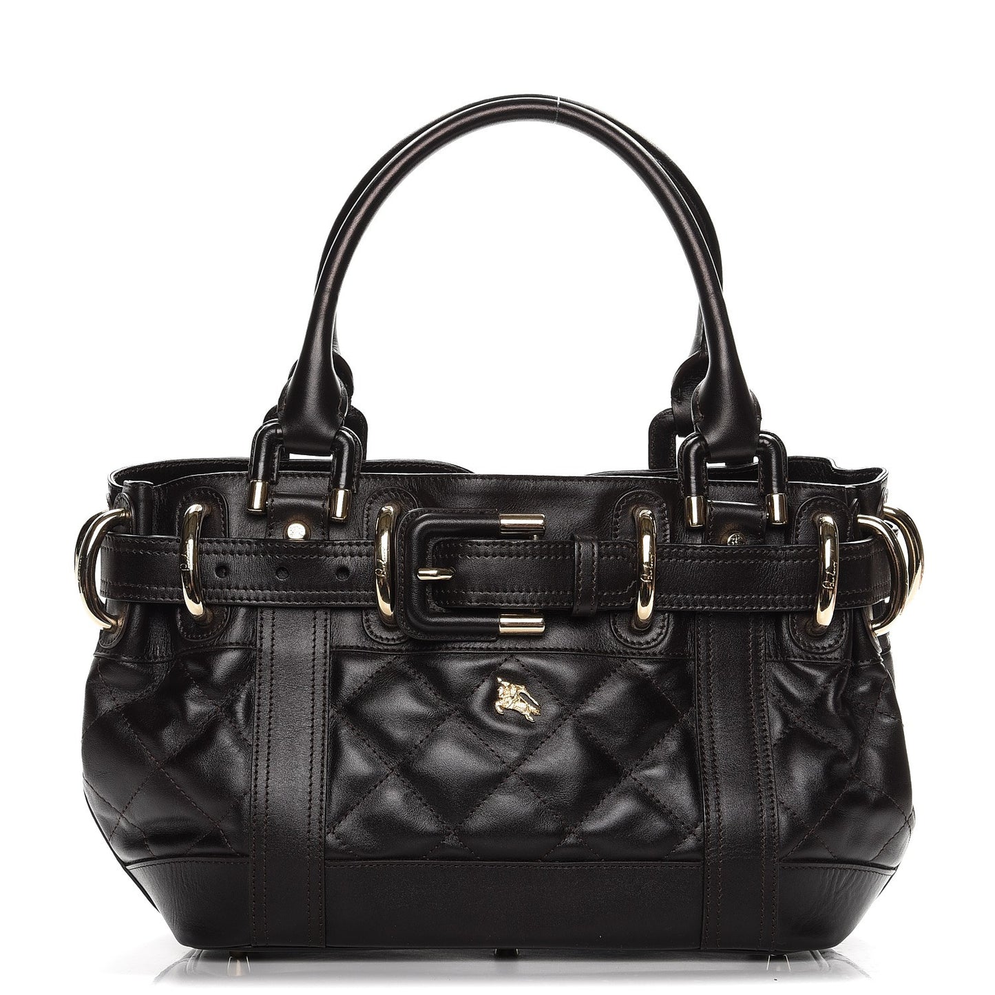 Calfskin Quilted Baby Beaton Dark Brown