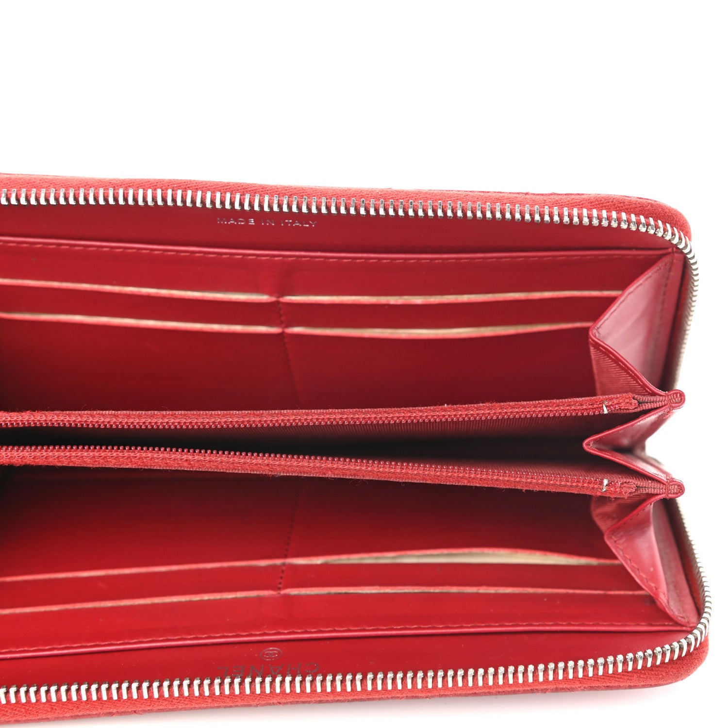 Chanel Caviar Quilted Large Gusset Zip Around Wallet Red 5 of 16
