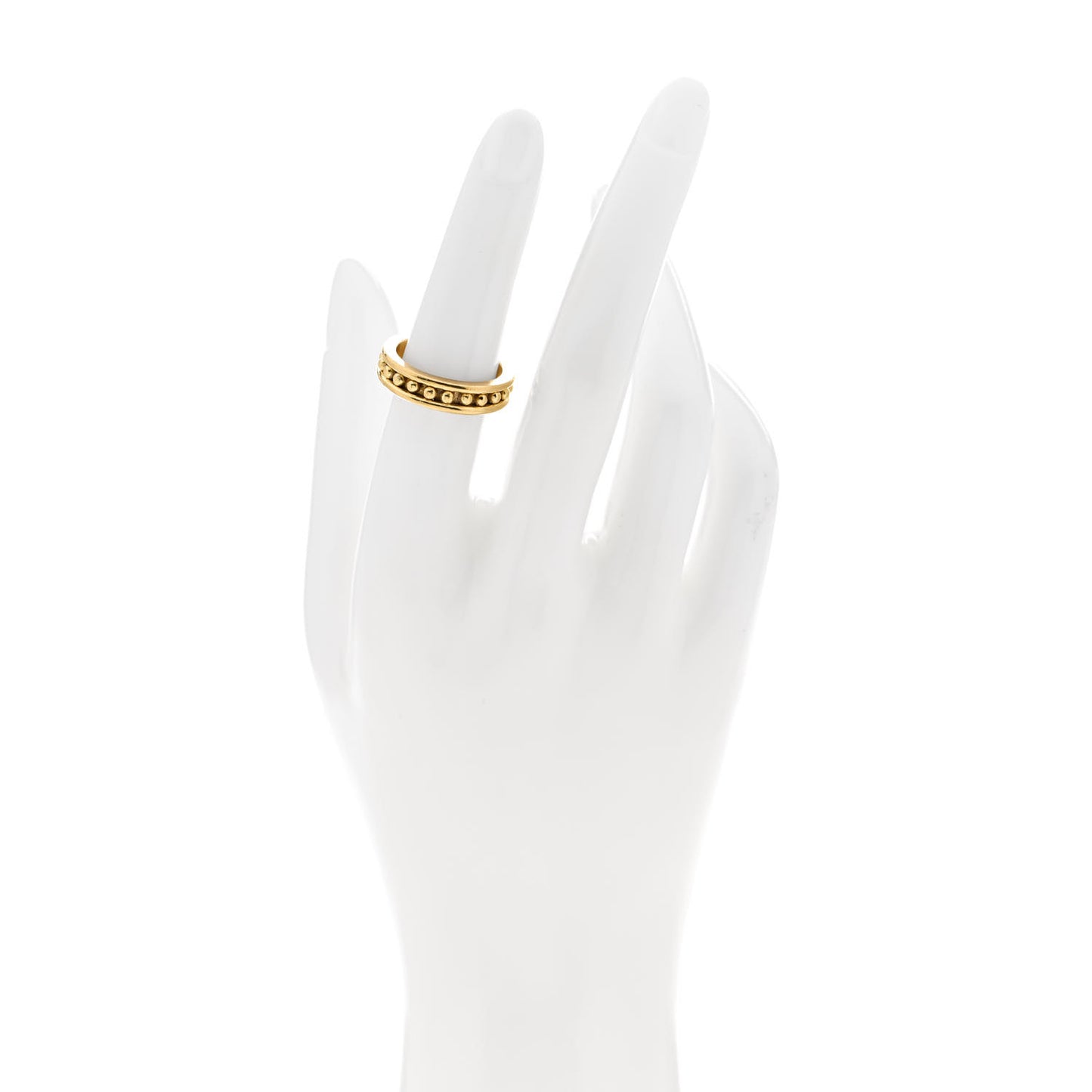 19K Yellow Gold Narrow Granulated Stack Ring 53 6.25