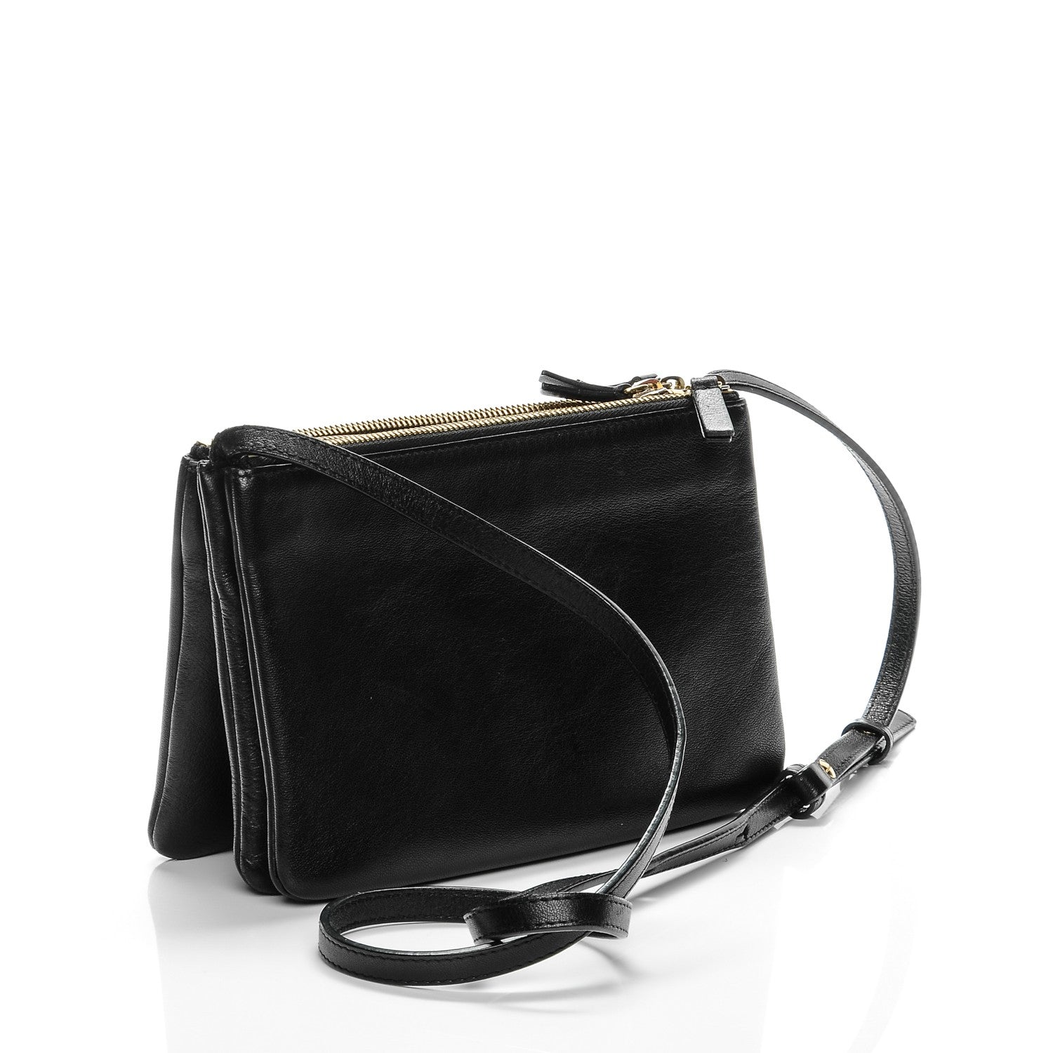 Celine Lambskin Small Trio Crossbody Bag Black 3 of 10
