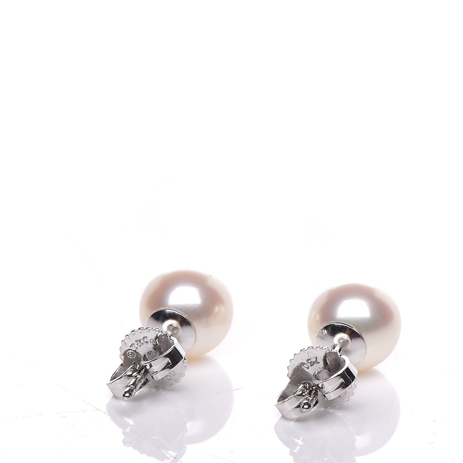 Tiffany 18K White Gold 7-7.5mm Pearl Stud Earrings 3 of 5