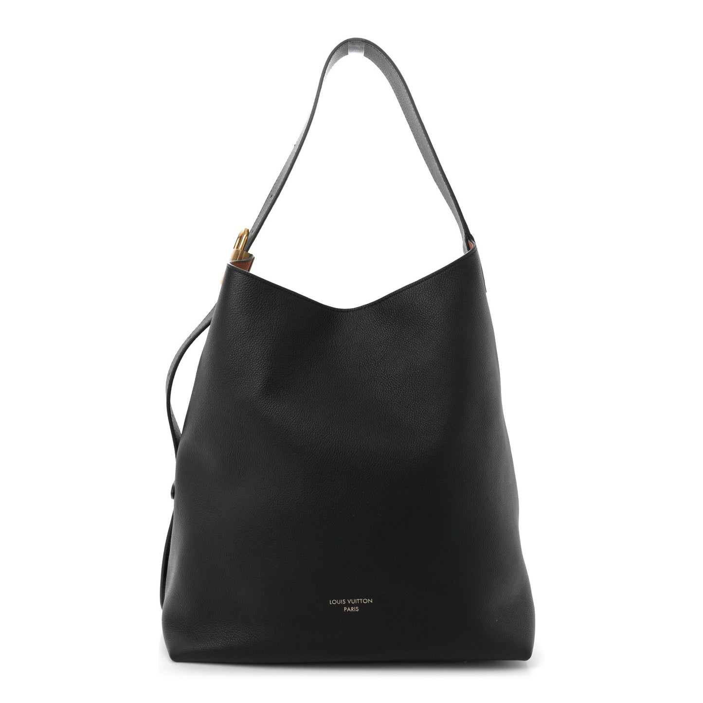 Grained Calfskin Low Key Hobo MM Black