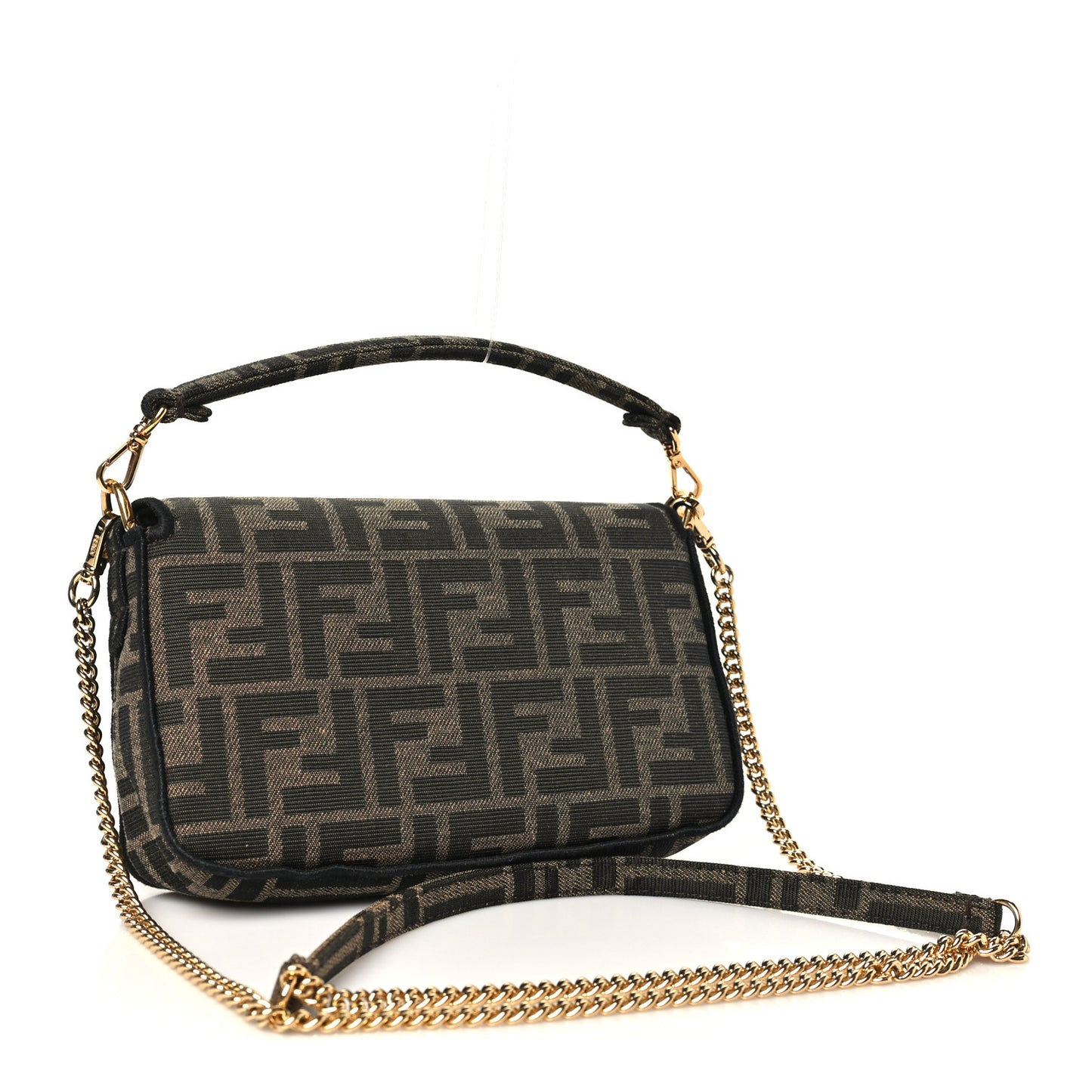 Fabric Jacquard FF 1974 Mini Baguette Tobacco Moro Black
