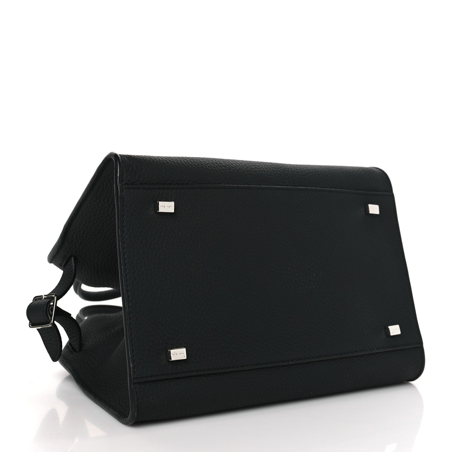 The Row Grained Calfskin Soft Margaux 10 Bag Black 4 of 9