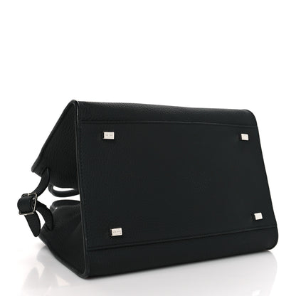 The Row Grained Calfskin Soft Margaux 10 Bag Black 4 of 9