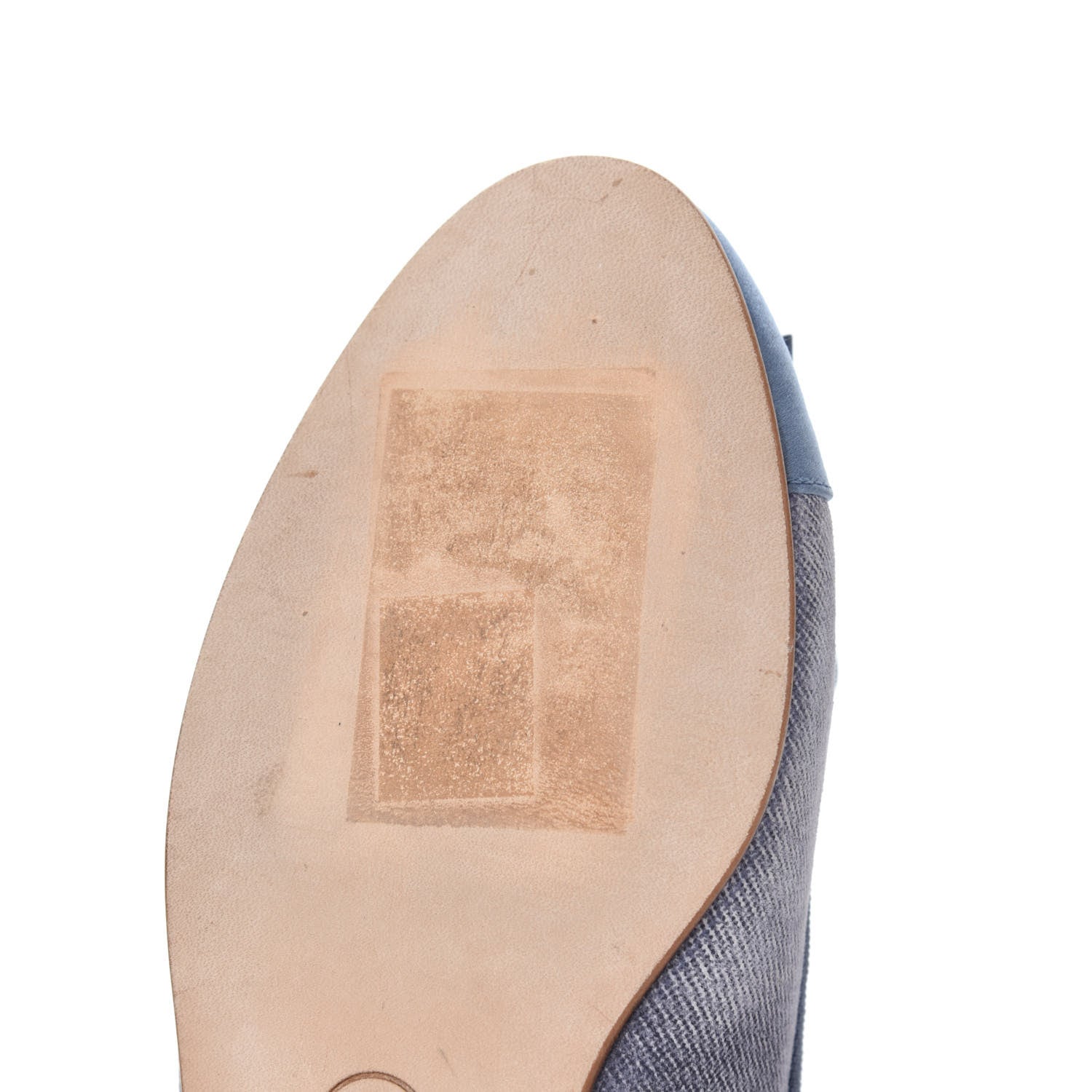 Chanel Satin Denim Goatskin CC Cap Toe Ballerina Flats 35 Blue 26 of 32