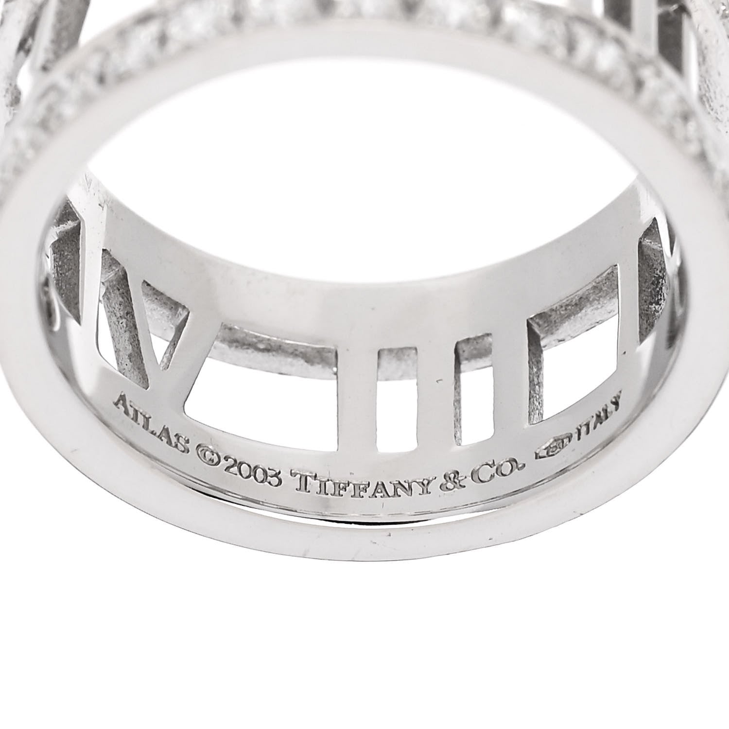 Tiffany 18K White Gold Diamond Wide Atlas Open Ring 50 5.5 4 of 5