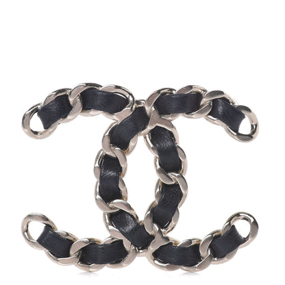 Chanel Lambskin Chain CC Brooch Black Gold 1 of 5