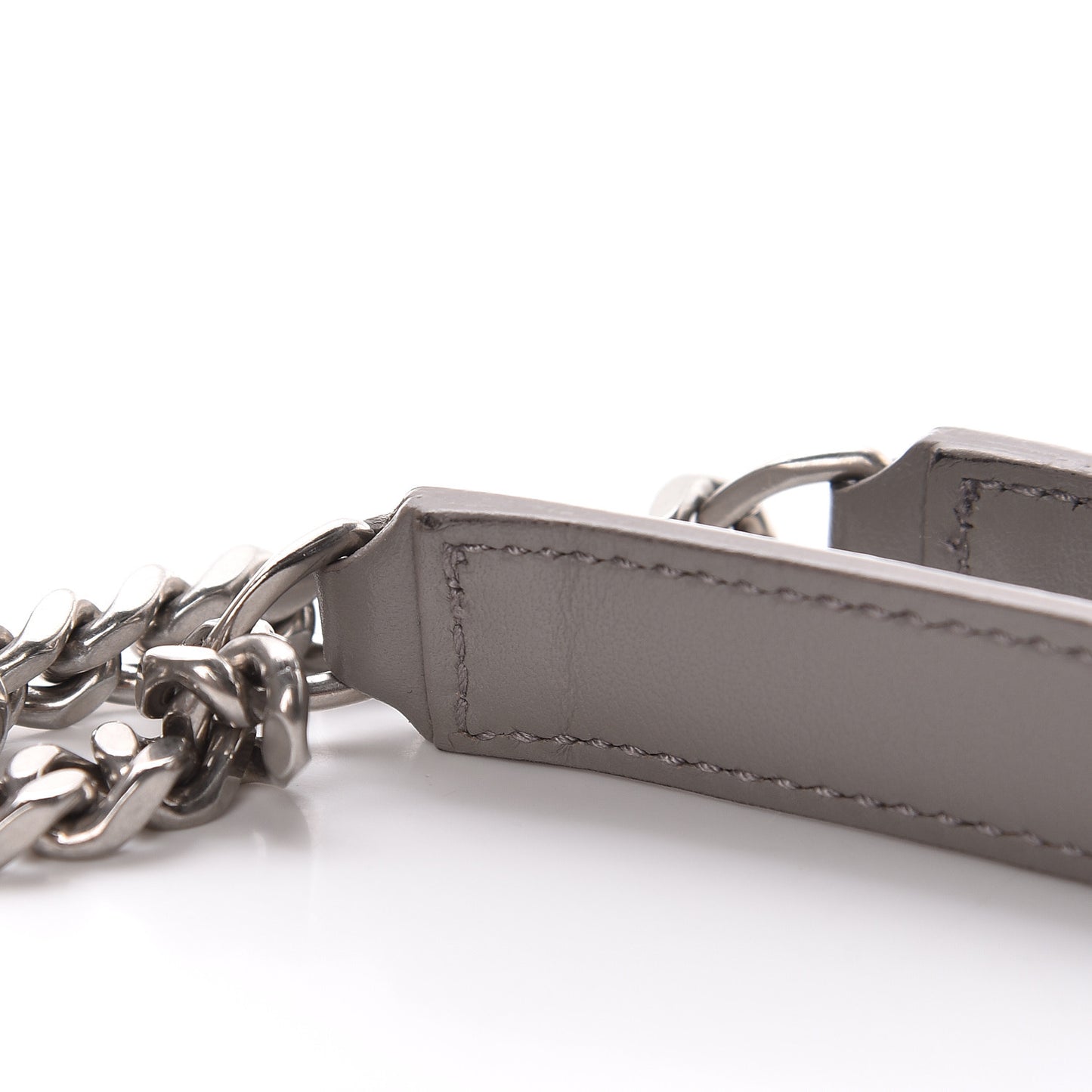Calfskin Y Quilted Monogram Medium Loulou Chain Satchel Light Gray