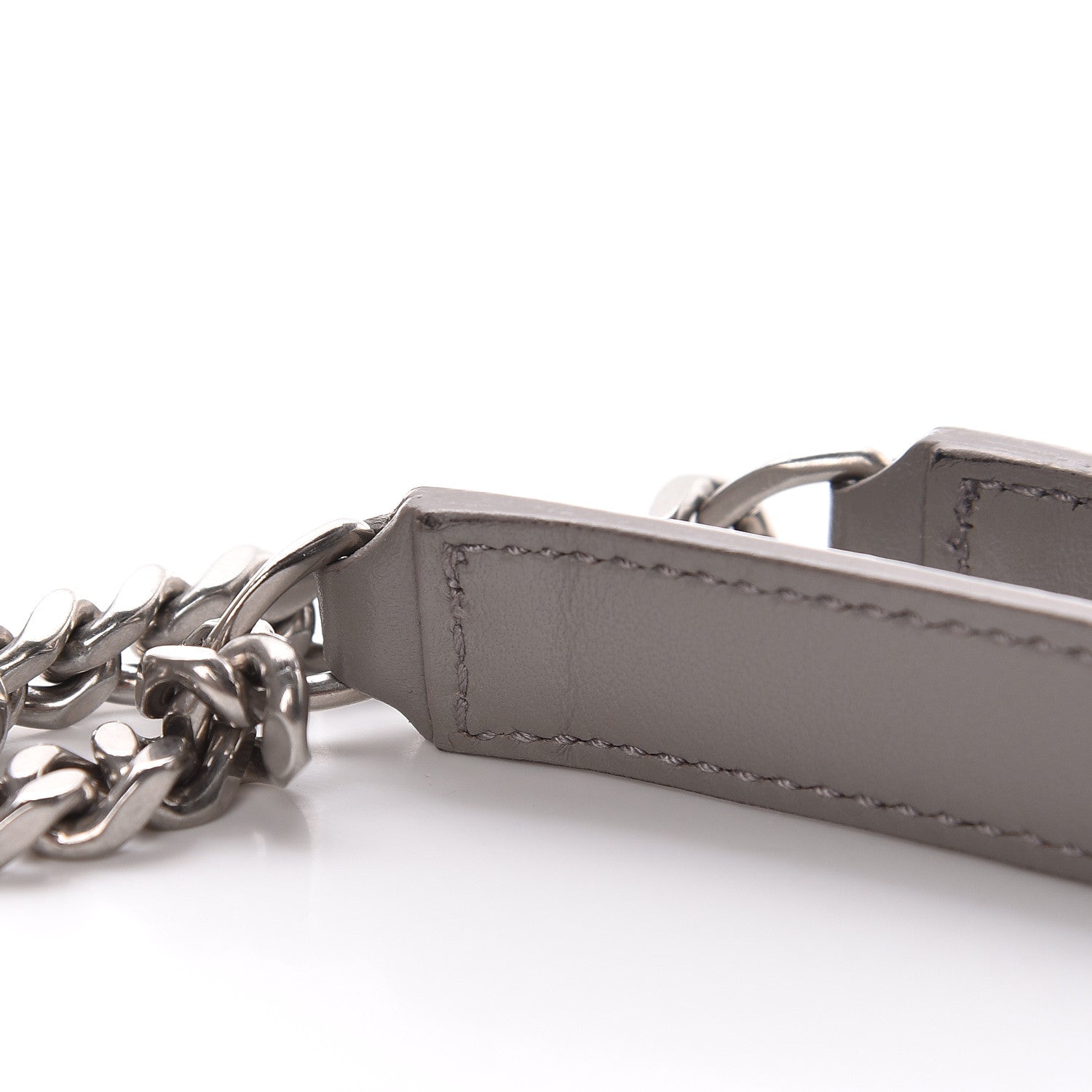 Saint Laurent Calfskin Y Quilted Monogram Medium Loulou Chain Satchel Light Gray 16 of 17