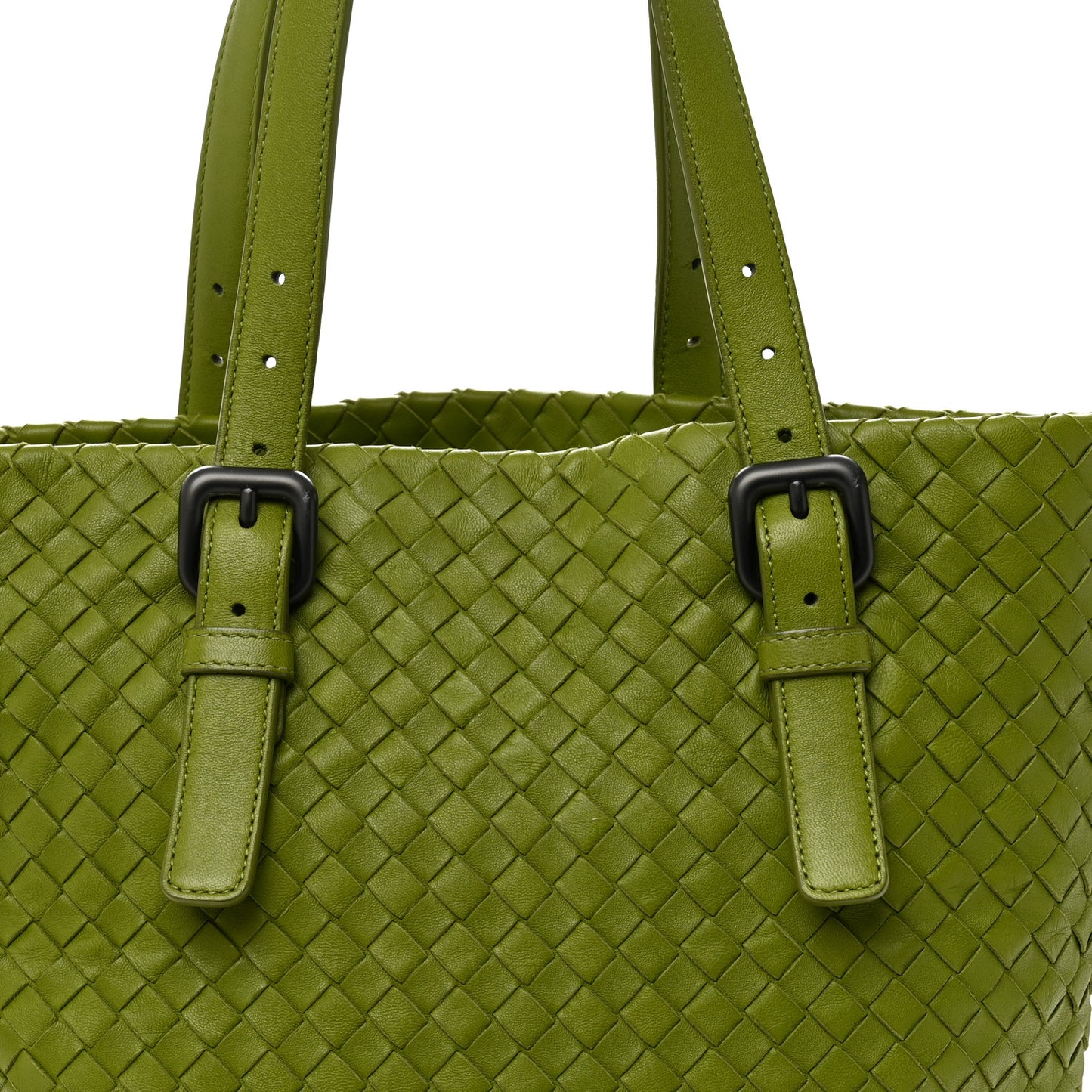 Nappa Intrecciato Shopper Tote Kiwi