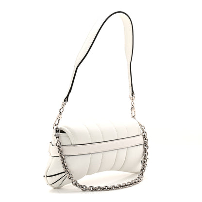 Gucci Nappa Vertical Matelasse Small Maxi Horsebit Chain Shoulder Bag Great White 4 of 22