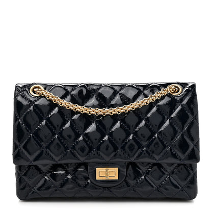 Chanel Distressed Patent Quilted 2.55 Reissue 226 Flap Blue 1 of 14