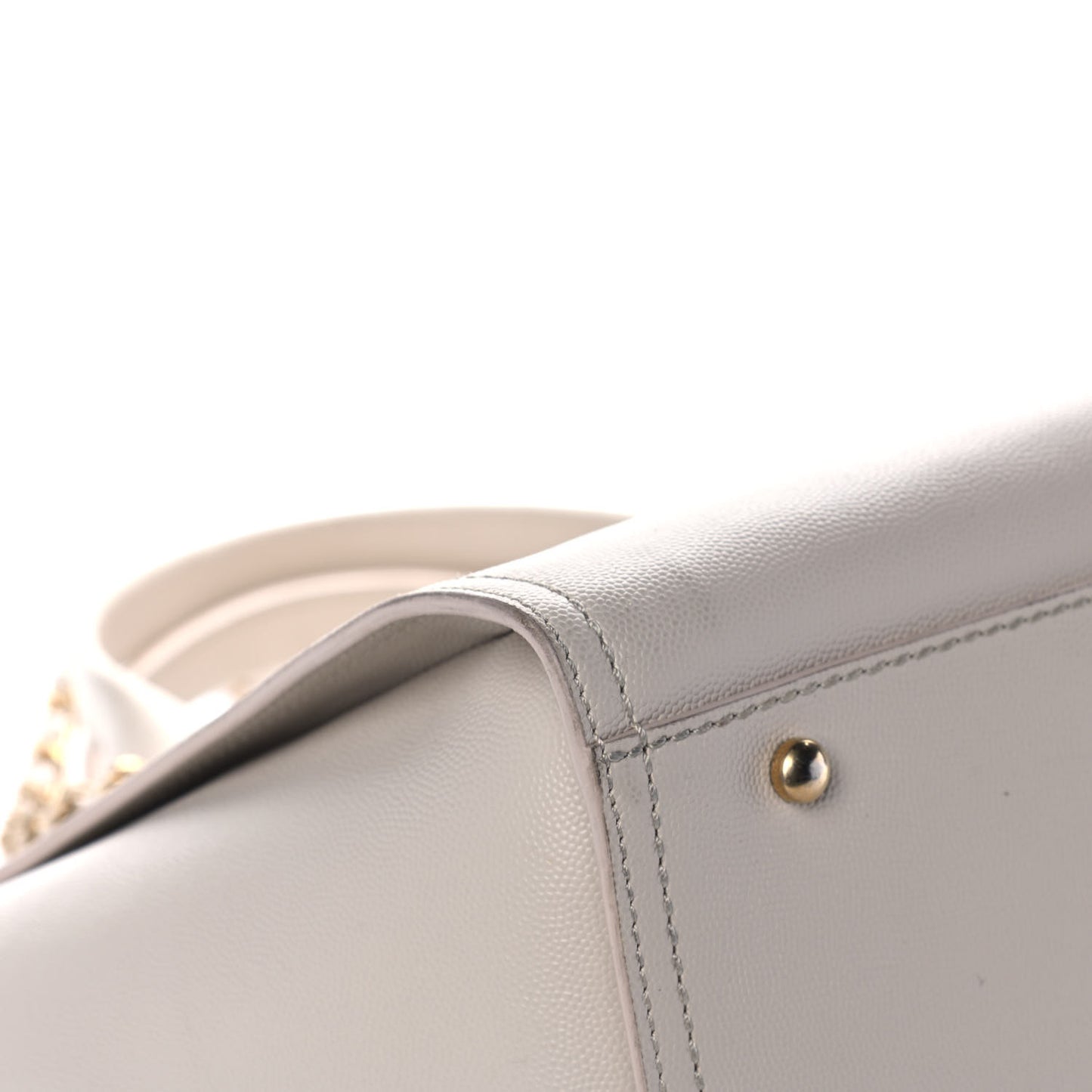 Caviar Medium Studded Deauville Tote Ivory