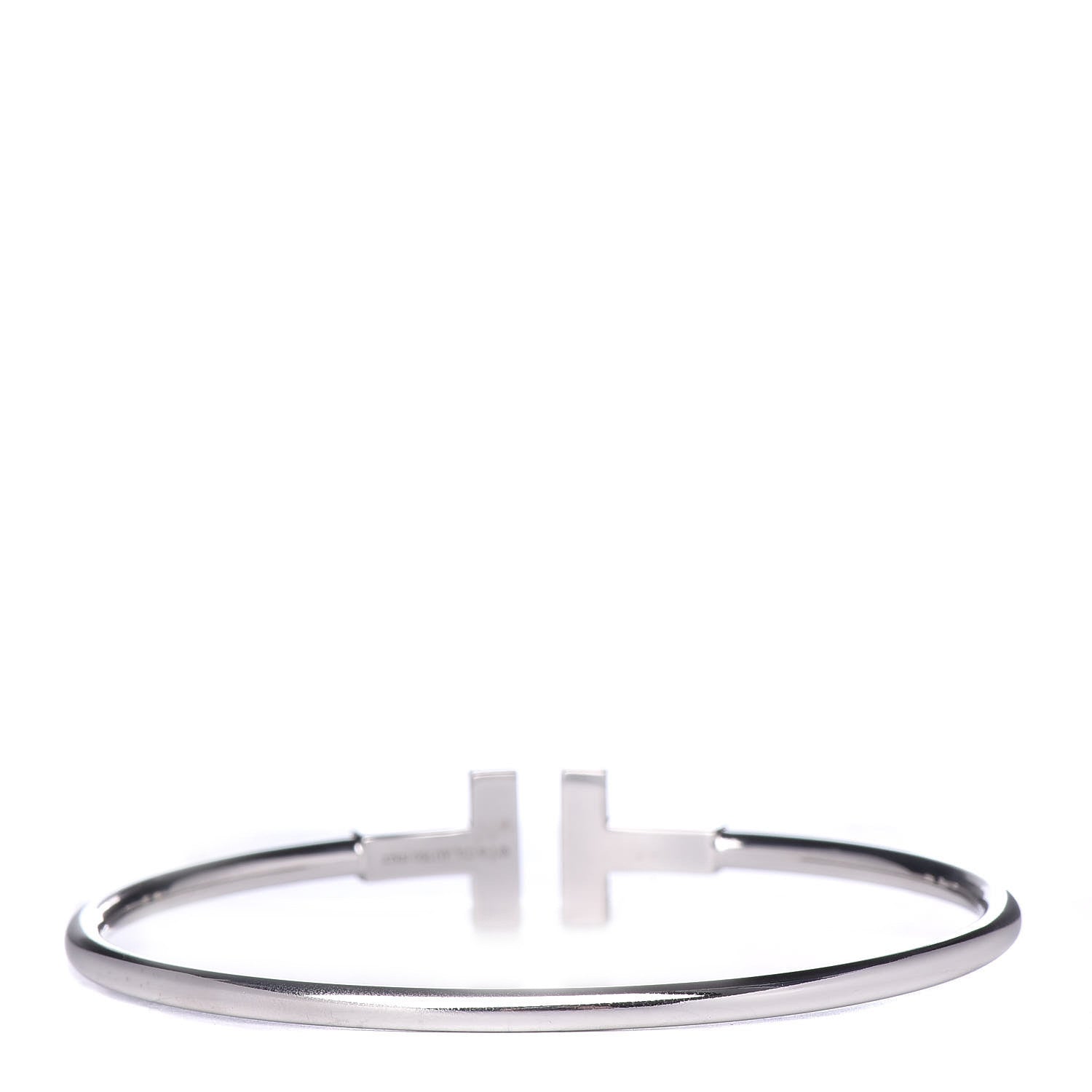 Tiffany 18K White Gold Diamond T Wire Bracelet 3 of 5