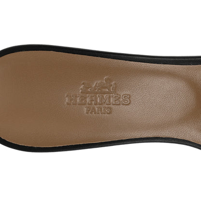 Hermes Calfskin Oasis Sandals 36.5 Black 7 of 9
