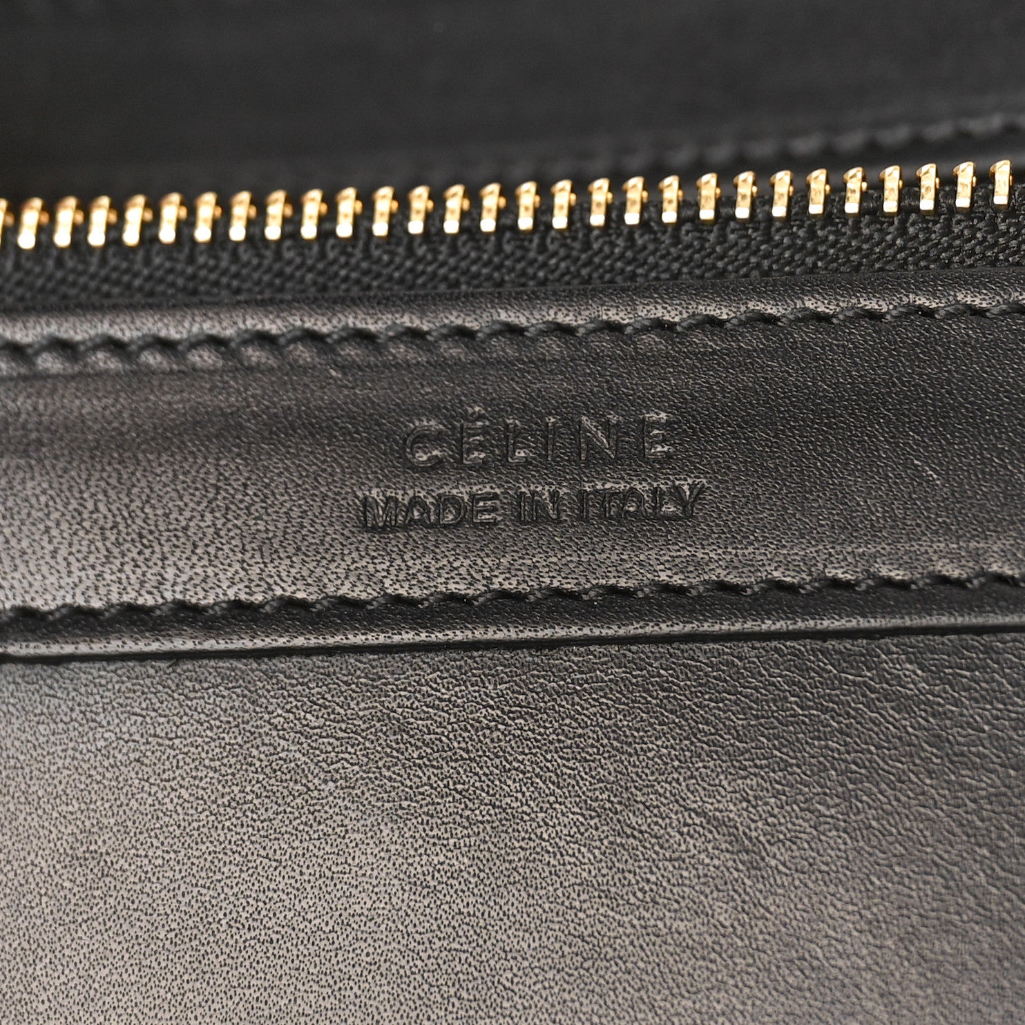 Celine Felt Calfskin Medium Belt Cabas Phantom Black Beige 6 of 12