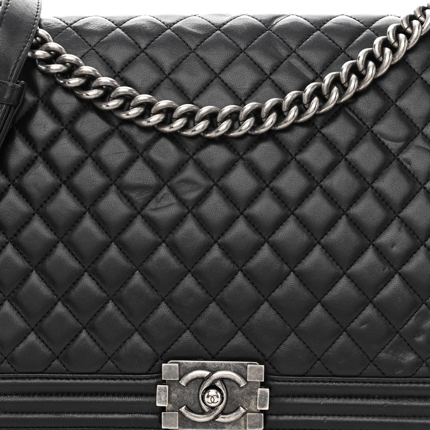 Chanel Calfskin Quilted Large Boy Flap Black 9 of 17