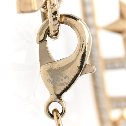 Chanel Crystal Chain Baguette Logo Star Bracelet Gold 4 of 4