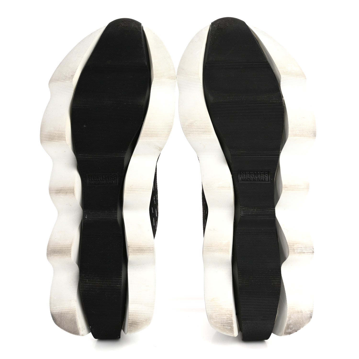 Hermes Technical Canvas Goatskin Womens Eclair Sneakers 38.5 Black 6 of 14