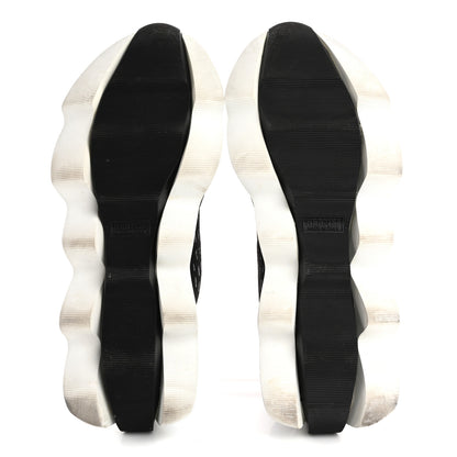 Hermes Technical Canvas Goatskin Womens Eclair Sneakers 38.5 Black 6 of 14