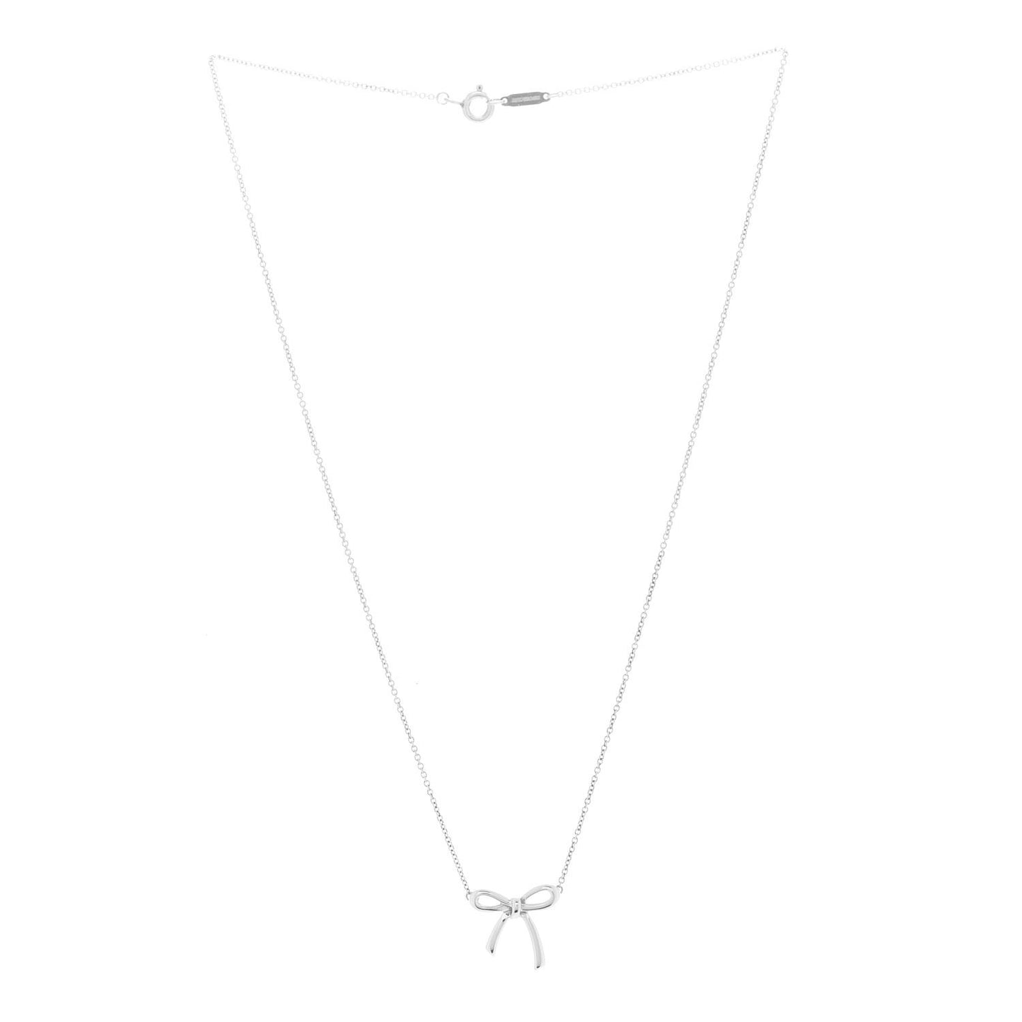 Sterling Silver Small Bow Pendant Necklace