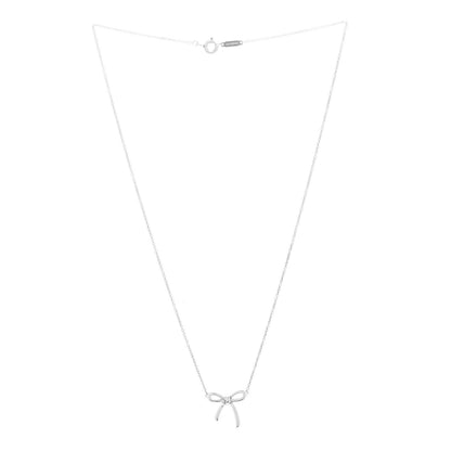 Tiffany Sterling Silver Small Bow Pendant Necklace 3 of 6