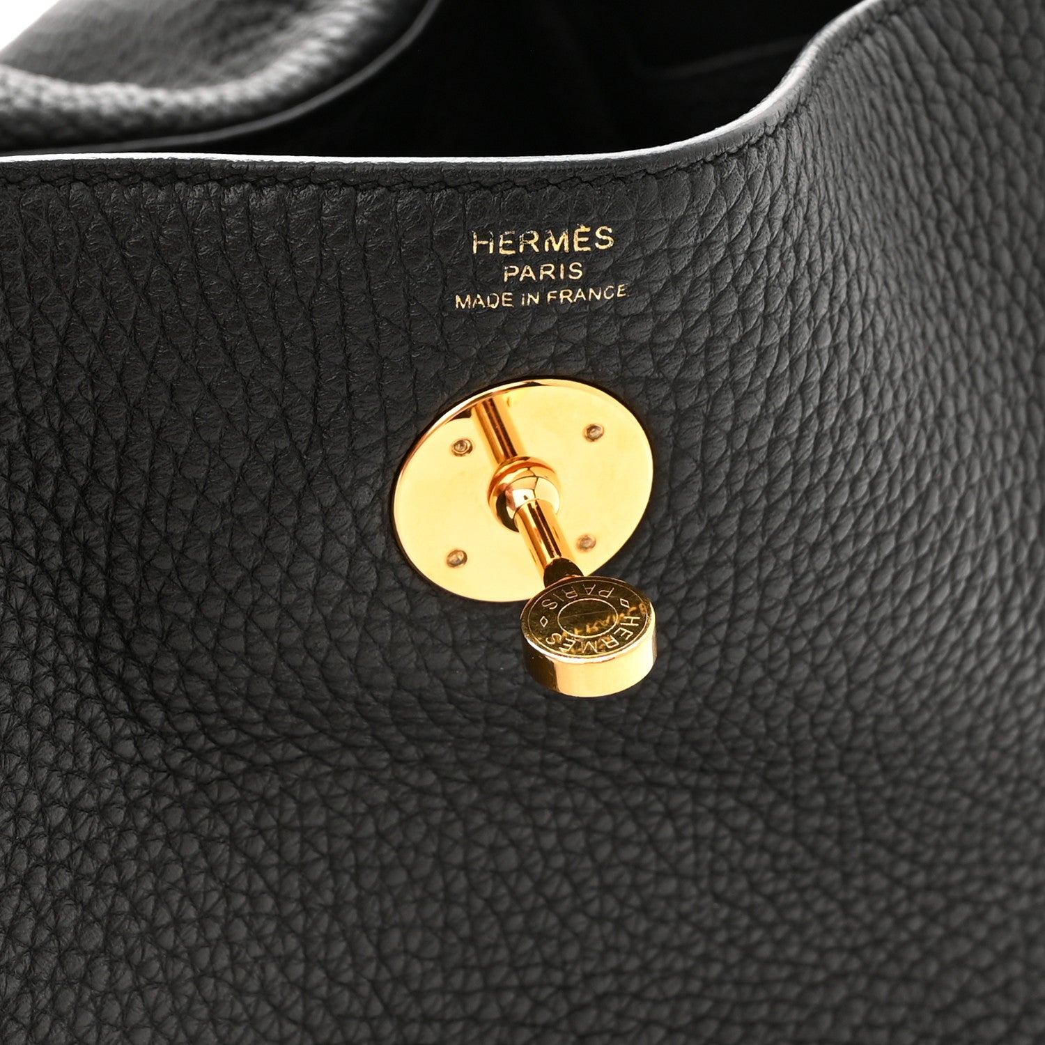Hermes Taurillon Clemence Lindy 26 Black 6 of 9