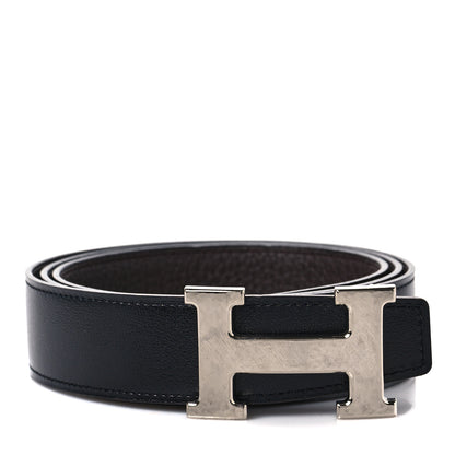 Hermes Box Togo 32mm H Belt 95 Black Chocolate 1 of 5