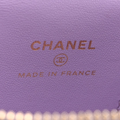 Chanel Lambskin Quilted Top Handle Mini Vanity Case With Chain Light Purple 6 of 11