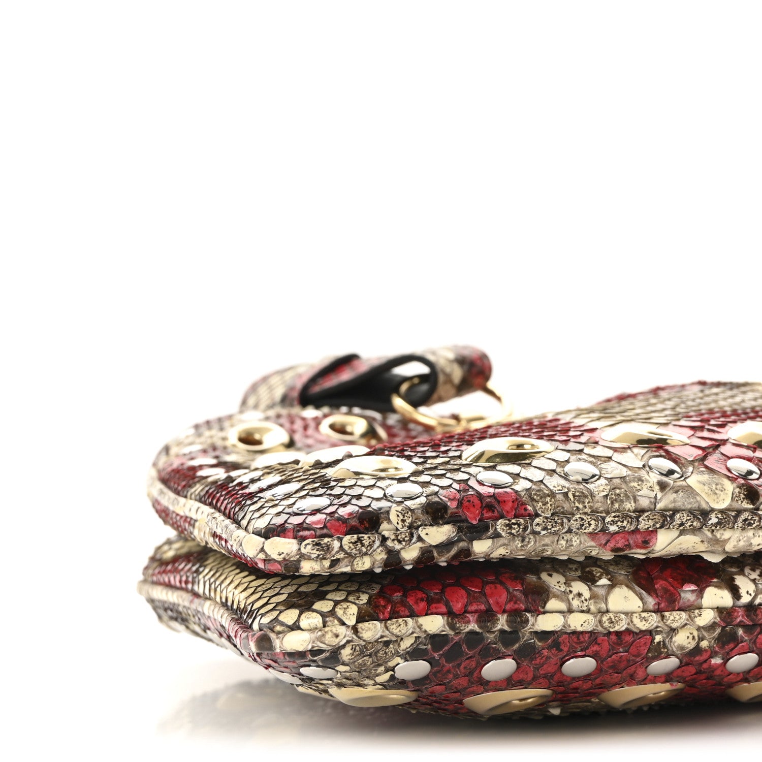 Gucci Snakeskin Large Arli Top Handle Bag Pink Beige 9 of 10