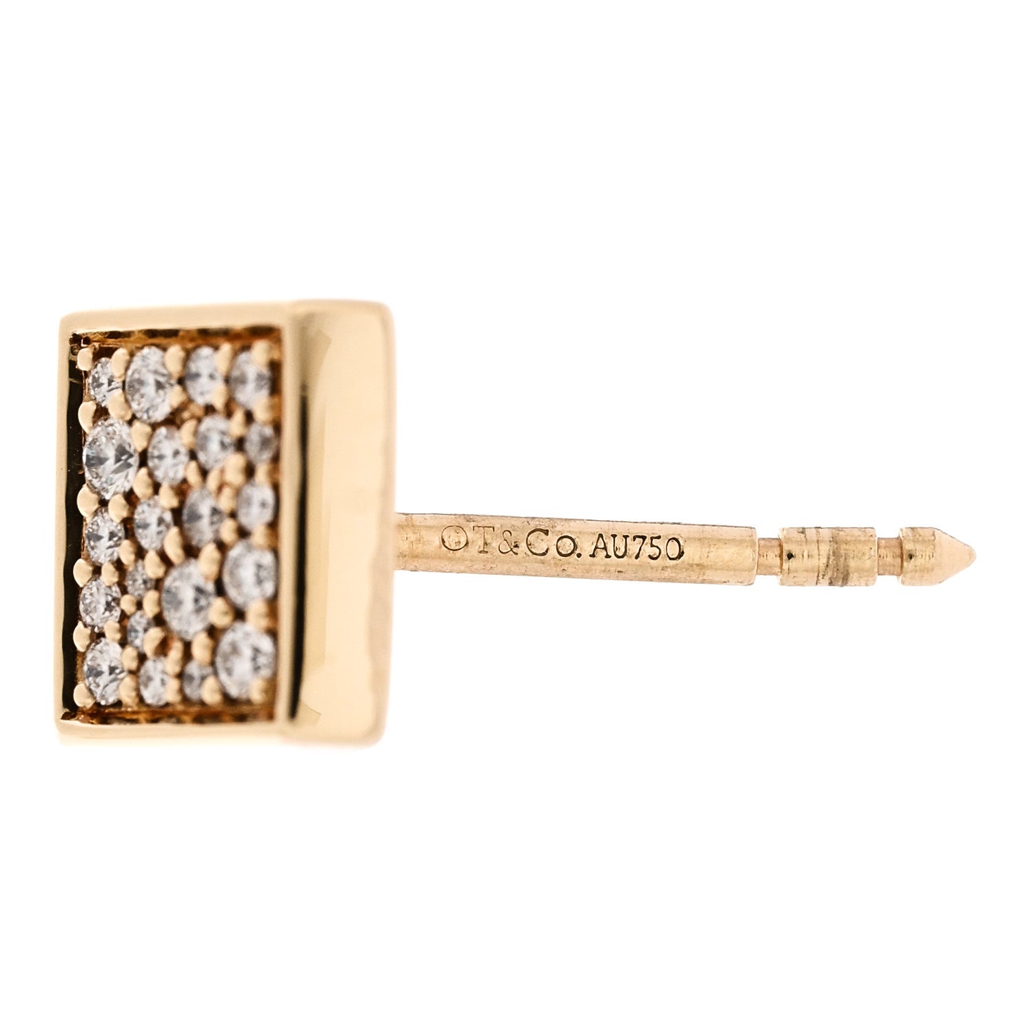 Tiffany 18K Yellow Gold Diamond Out of Retirement Earrings 5 of 6