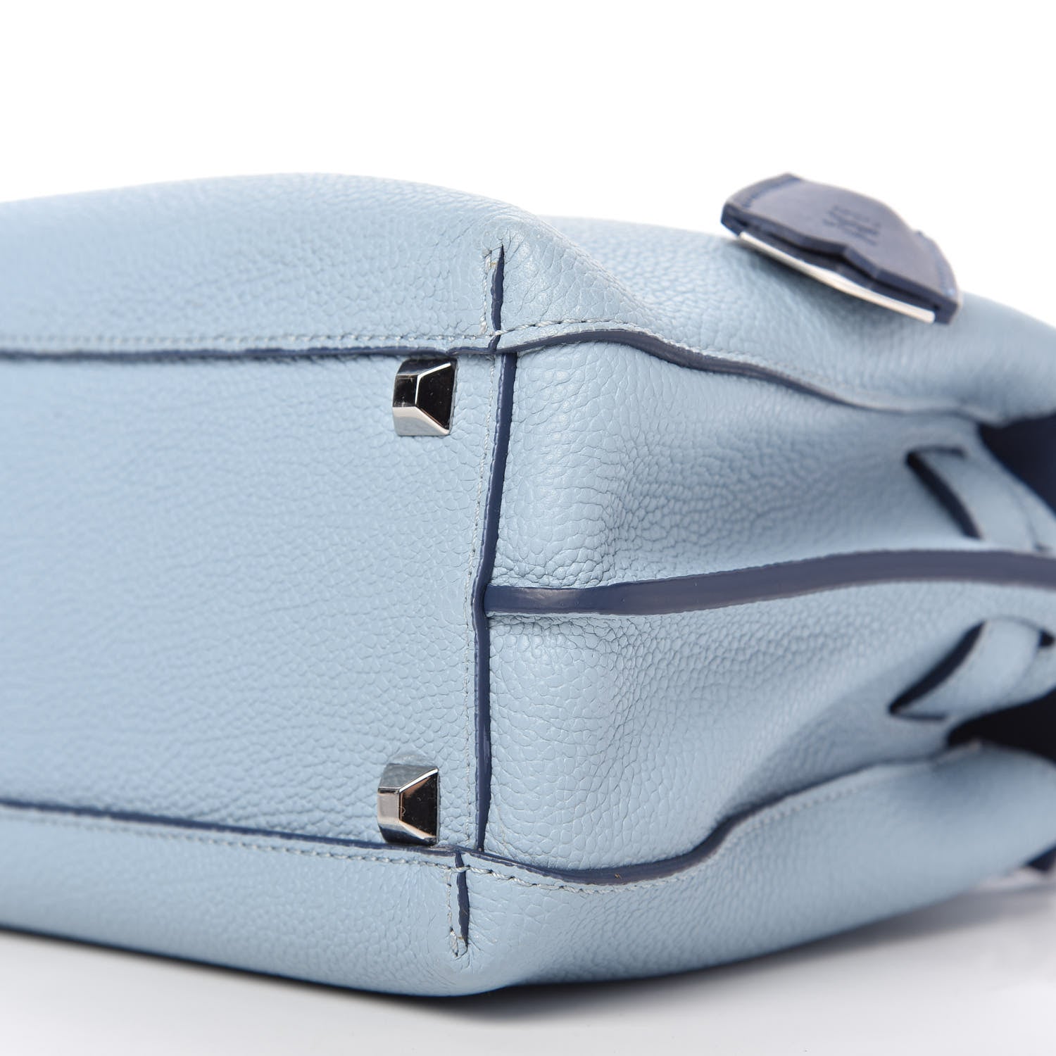 MCM Grained Calfskin Mini Milla Tote Blue 7 of 10