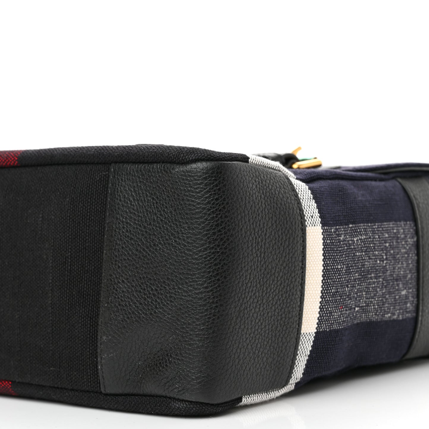 Canvas Mega Check Large Baildon Messenger Bag Navy
