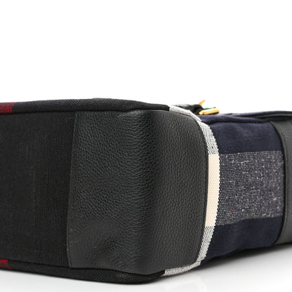 Burberry Canvas Mega Check Large Baildon Messenger Bag Navy 11 of 13