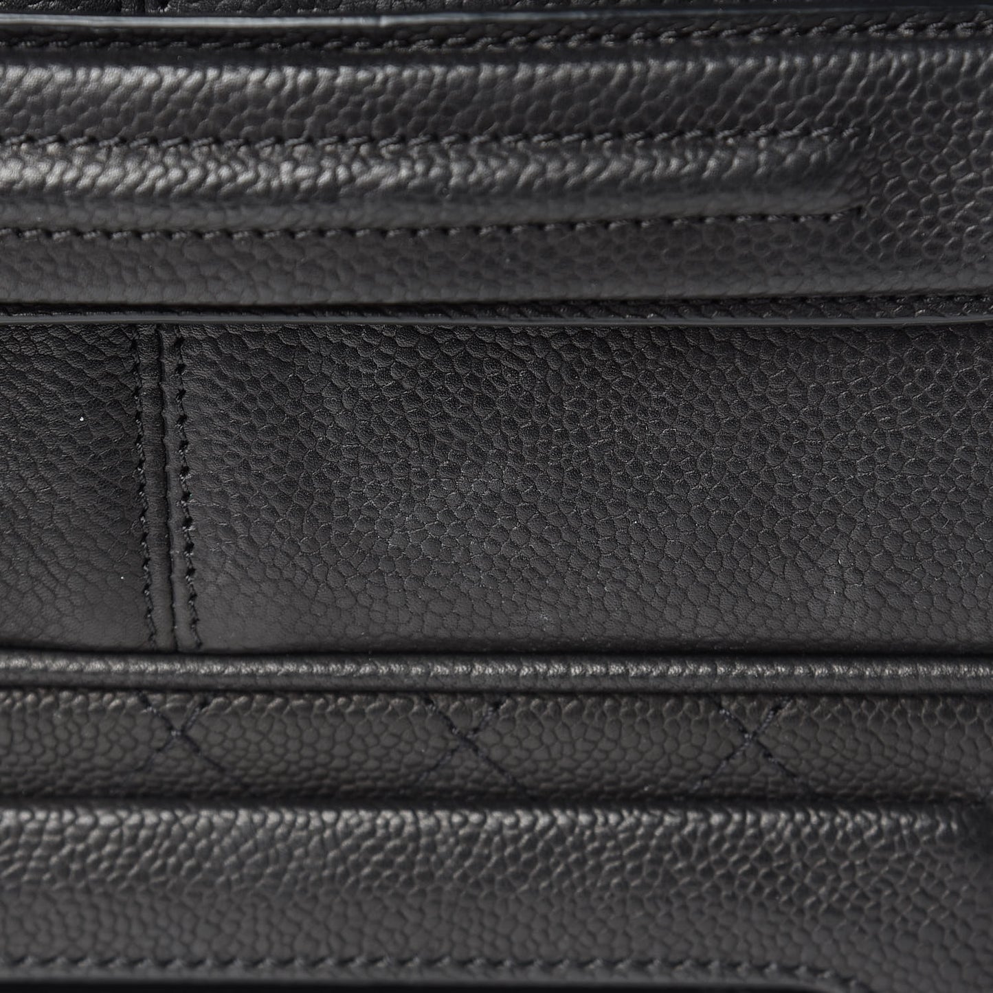 Caviar Stitched Trolley Rolling Luggage Black