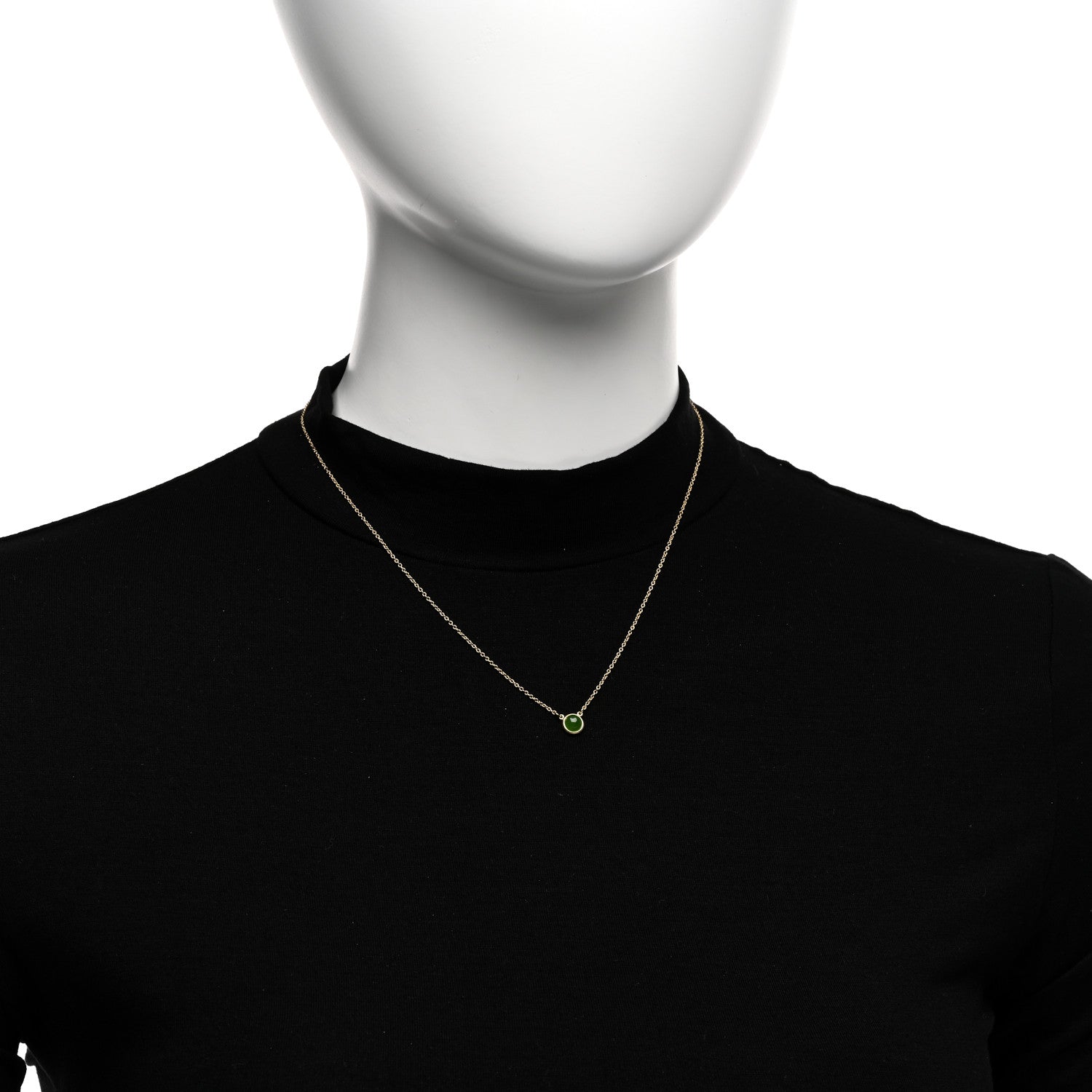 Tiffany 18K Yellow Gold Jade Elsa Peretti Color By The Yard Pendant Necklace 2 of 5