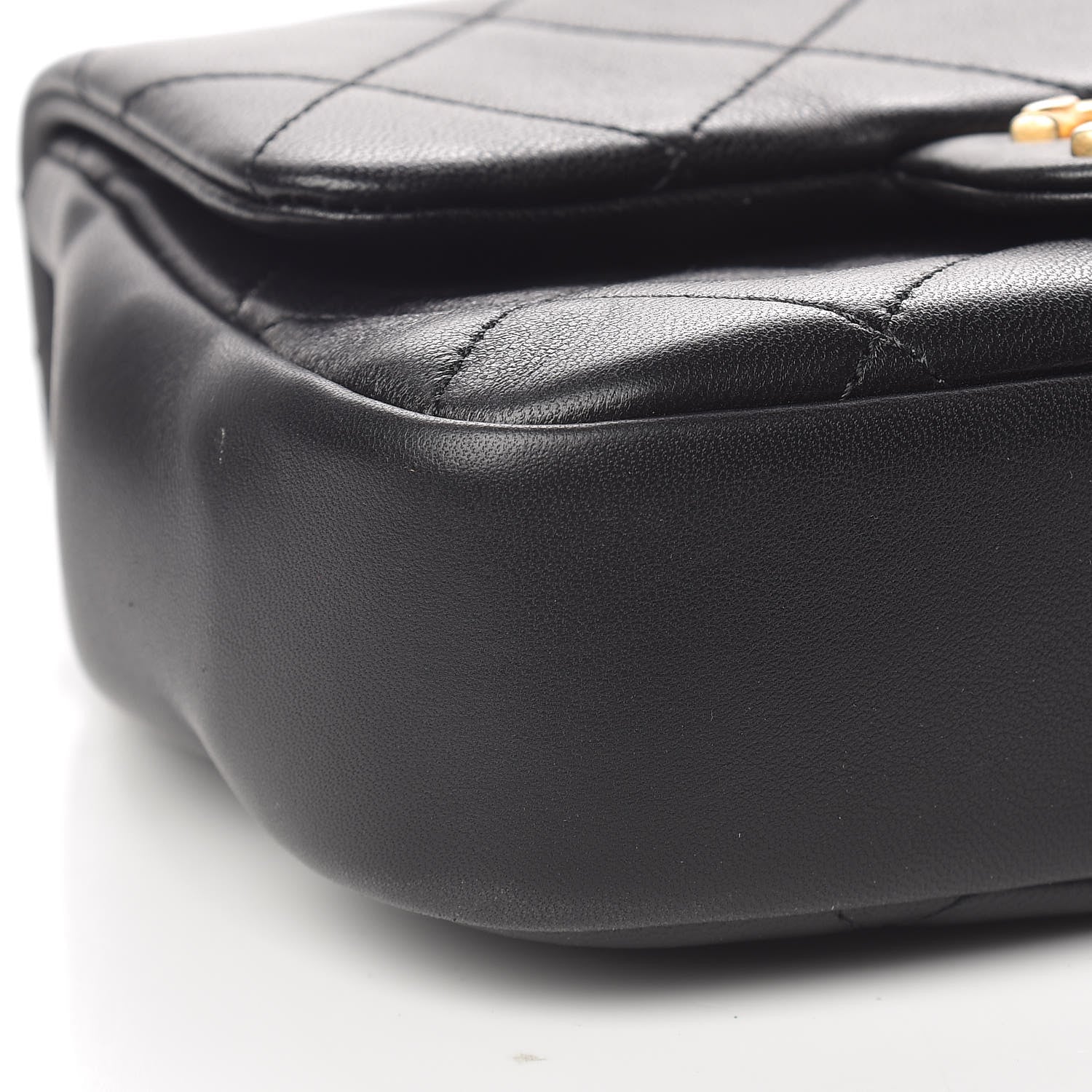 Chanel Lambskin Quilted Small Circular Handle Bag Black 9 of 10