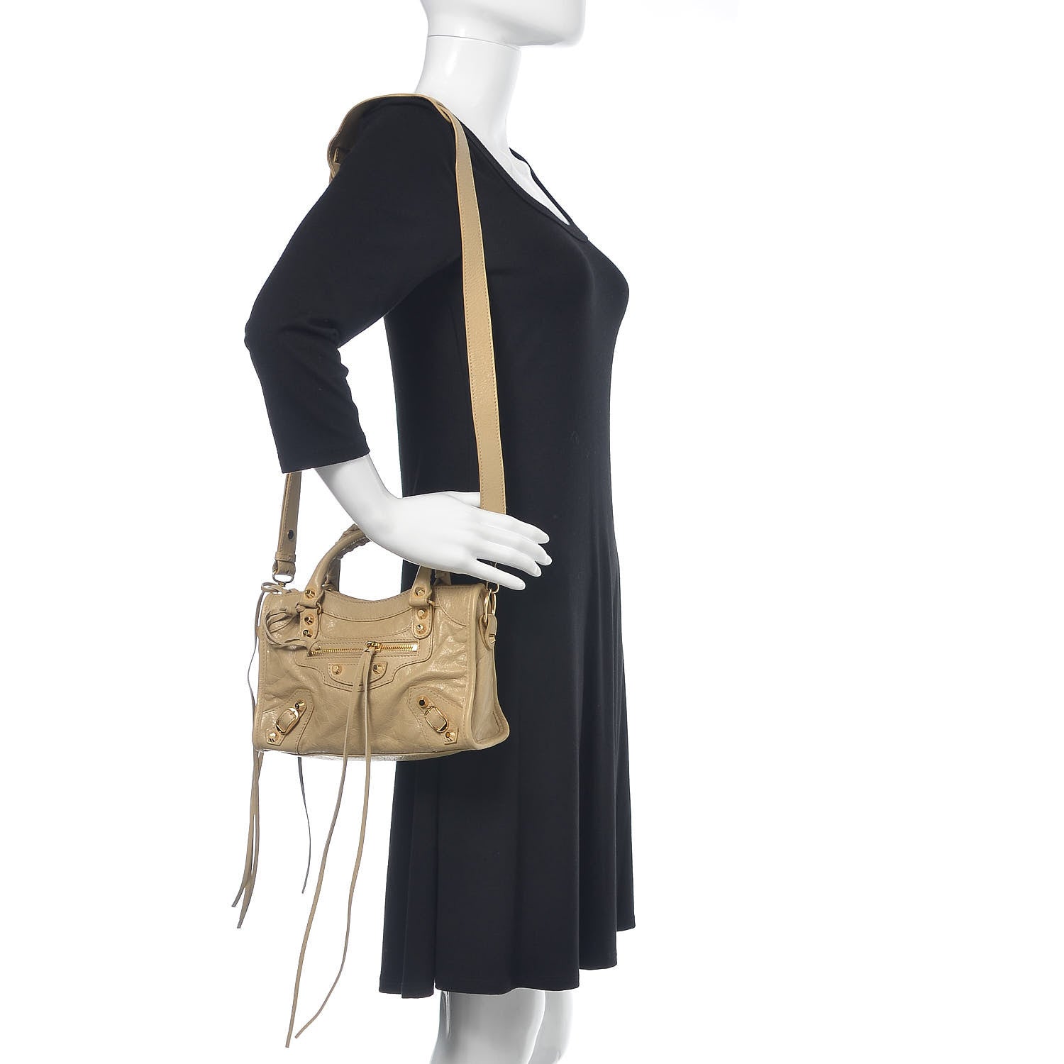 Balenciaga Agneau Classic Gold Hardware Mini S Citytrap Beige Sable 2 of 9