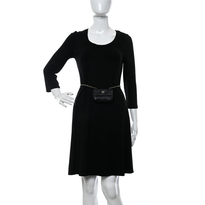 Chanel Lambskin Camellia Embossed Chain Belt Bag Black 2 of 12