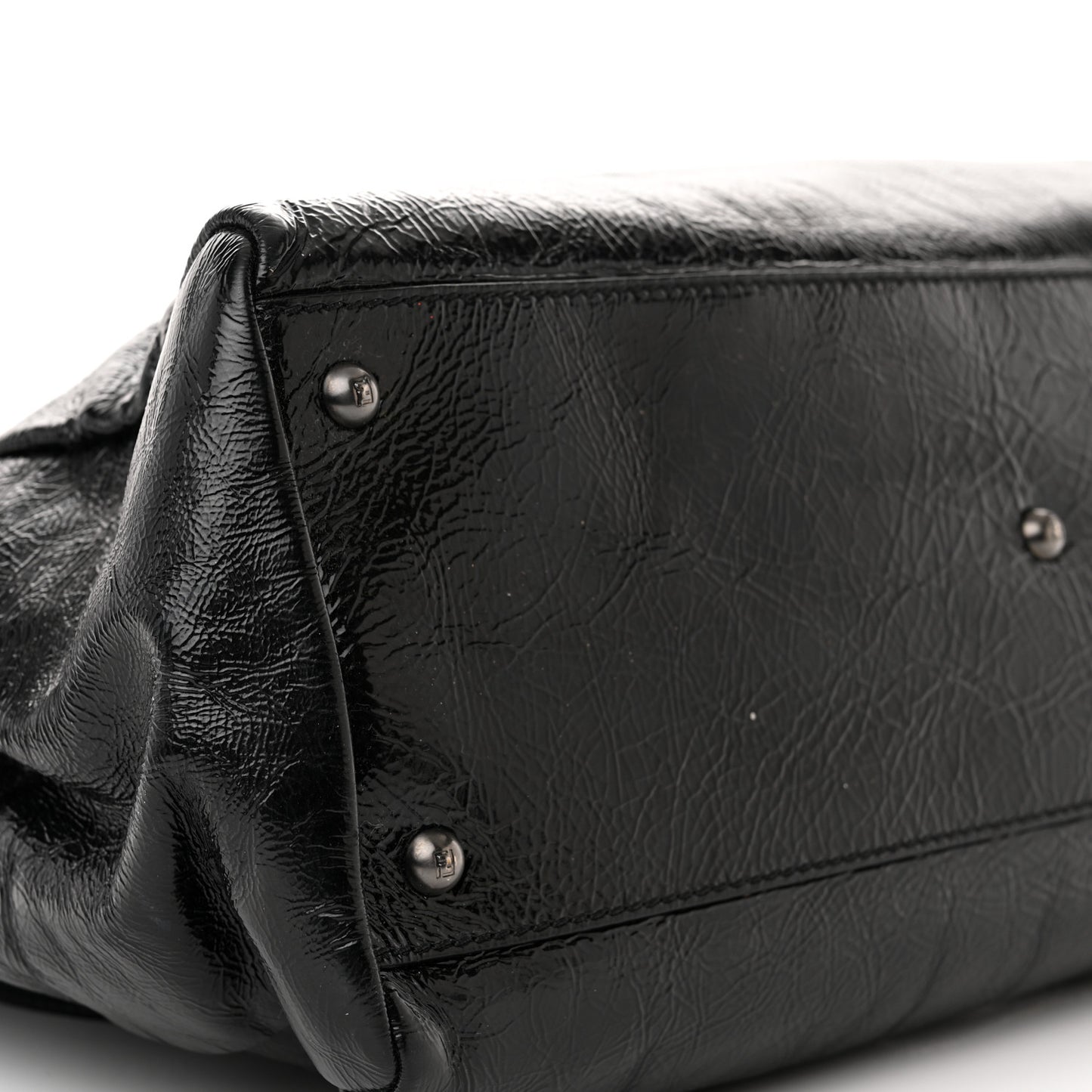 Patent Large Peekaboo Iconic Satchel Black