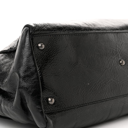 Fendi Patent Large Peekaboo Iconic Satchel Black 9 of 17