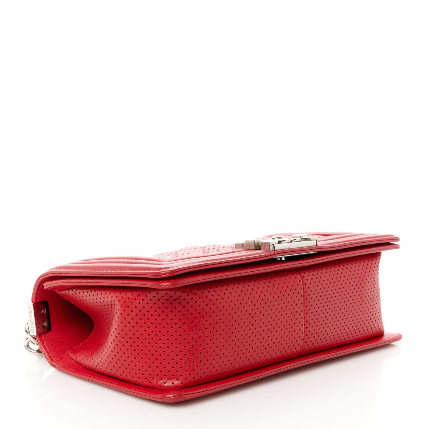 Perforated Lambskin Quilted Medium Boy Flap Pink