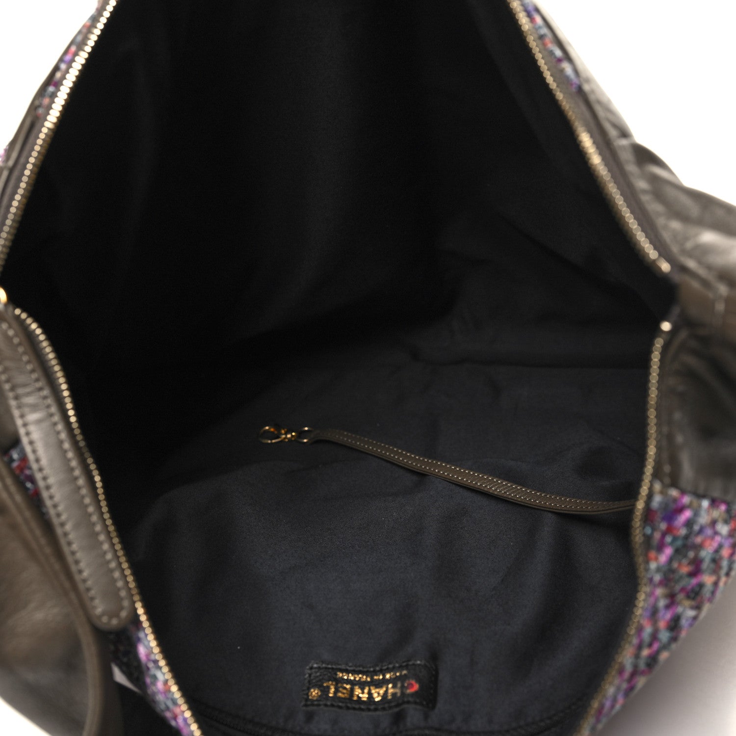 Chanel Tweed Lambskin Large Girl Bag Purple Multicolor 5 of 10