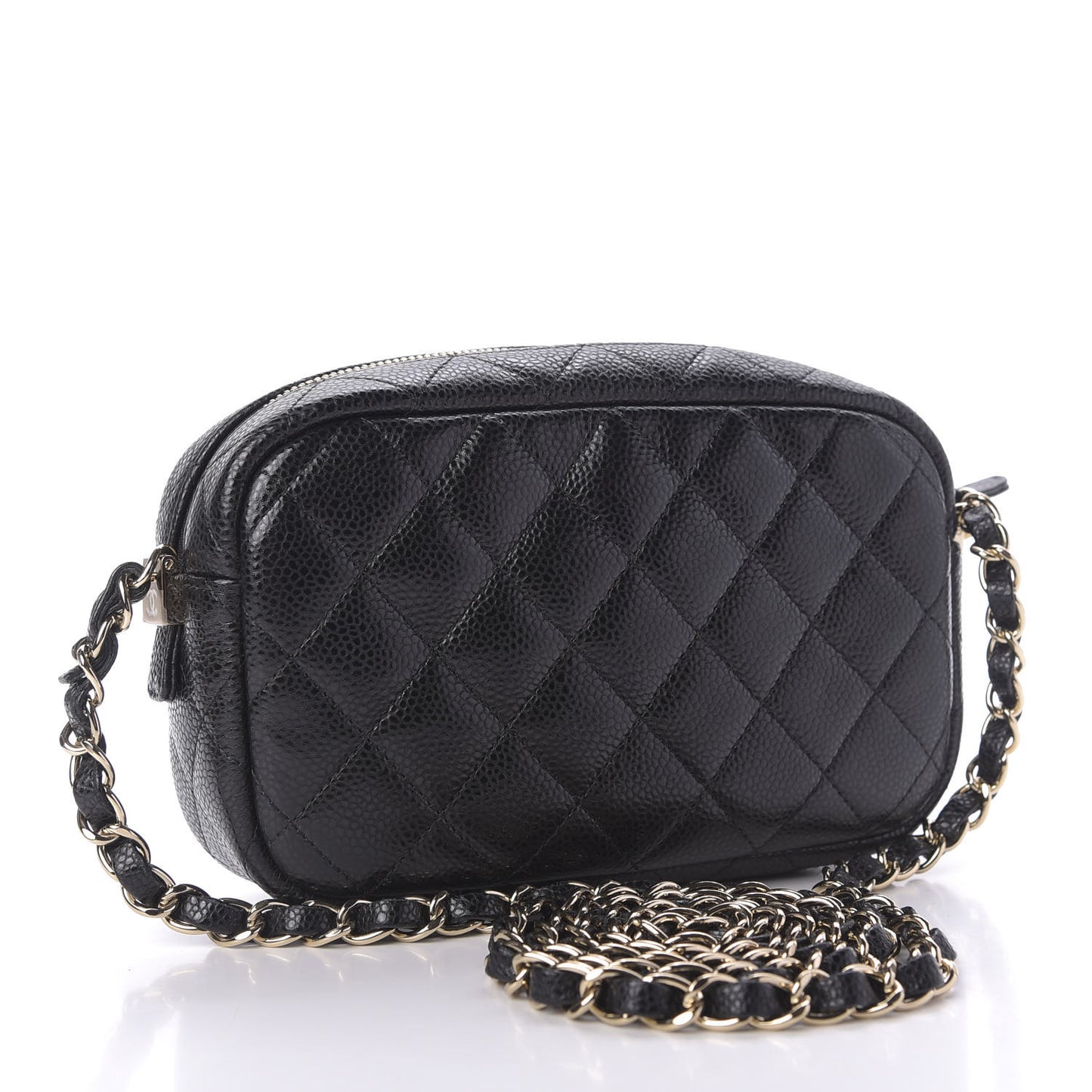 Caviar Quilted Camera Case Black